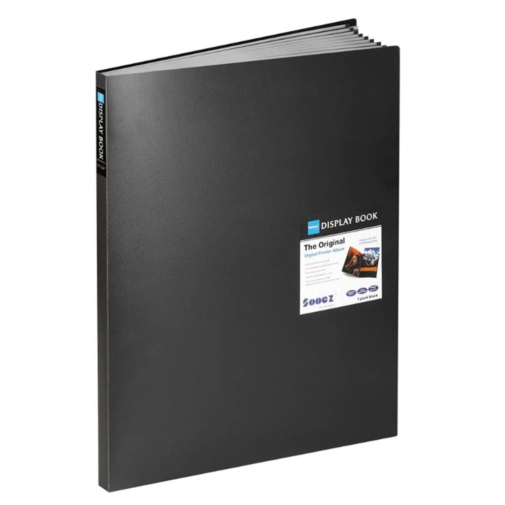 Sooez 18x24 Art Portfolio Binder 30 Sleeves 60 Pages Black Open Box